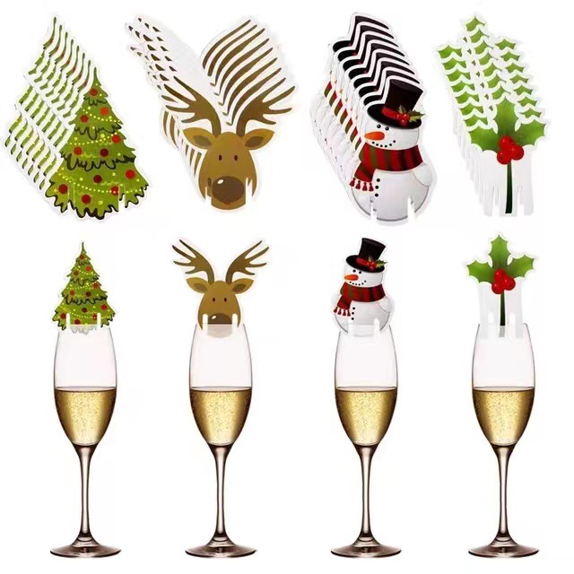 10 個クリスマスカップカードサンタ帽子ワイングラス装飾装飾 - Cocktail Recipe Book のレビューと価格