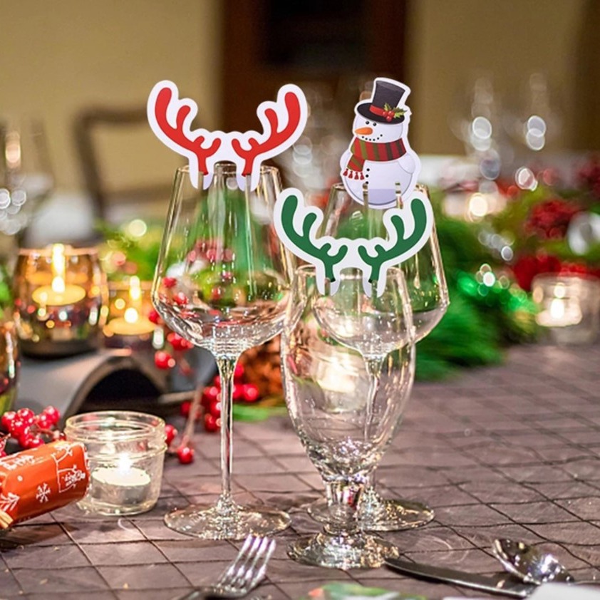10 個クリスマスカップカードサンタ帽子ワイングラス装飾装飾 - Cocktail Recipe Book のレビューと価格