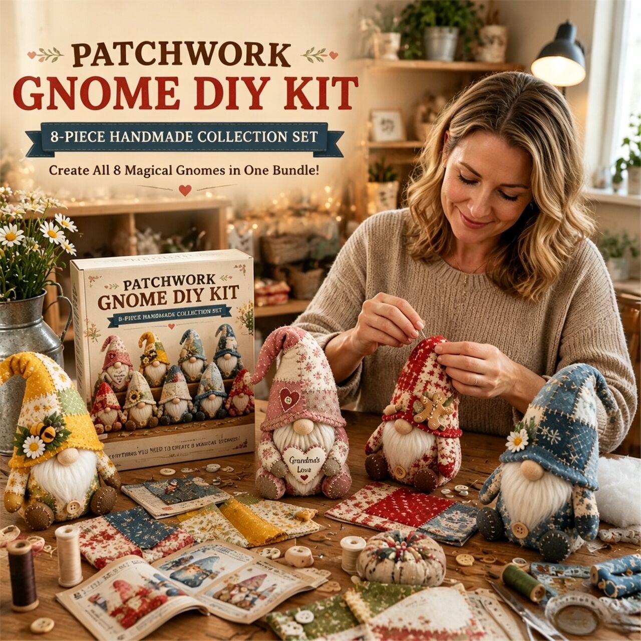 クリスマスパッチワークノームDIYソーイングキット、初心者向 - Home Bargains のレビューと価格
