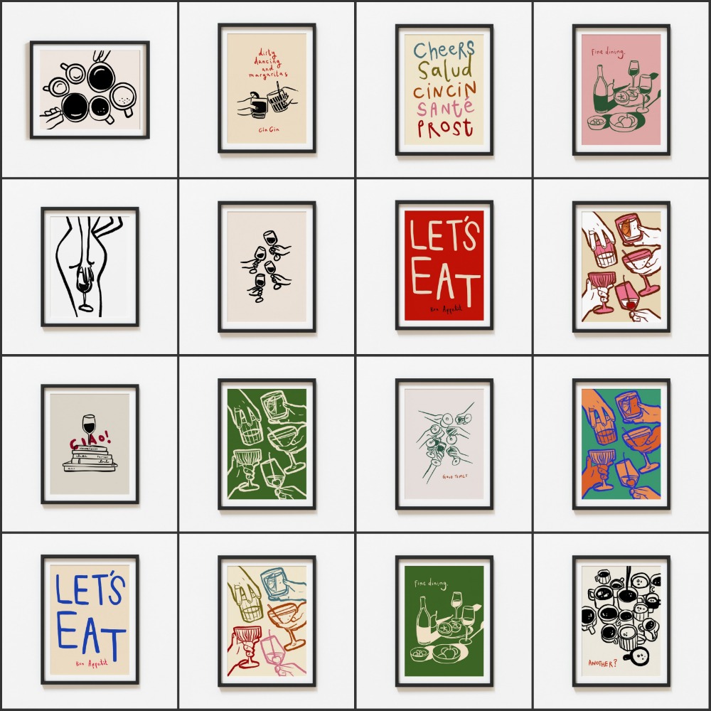 ワイングラスアートポスター 抽象キャンバスプリント絵画 ウォ - Old Fashioned Glass のレビューと価格