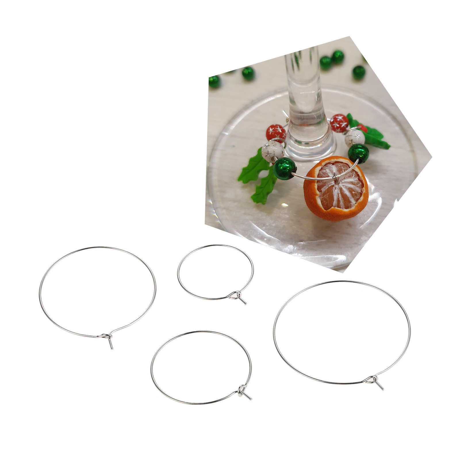 ワイン、ガラスチャーム、直径20/25/30/35mm、DI - Cocktail Recipe Book のレビューと価格
